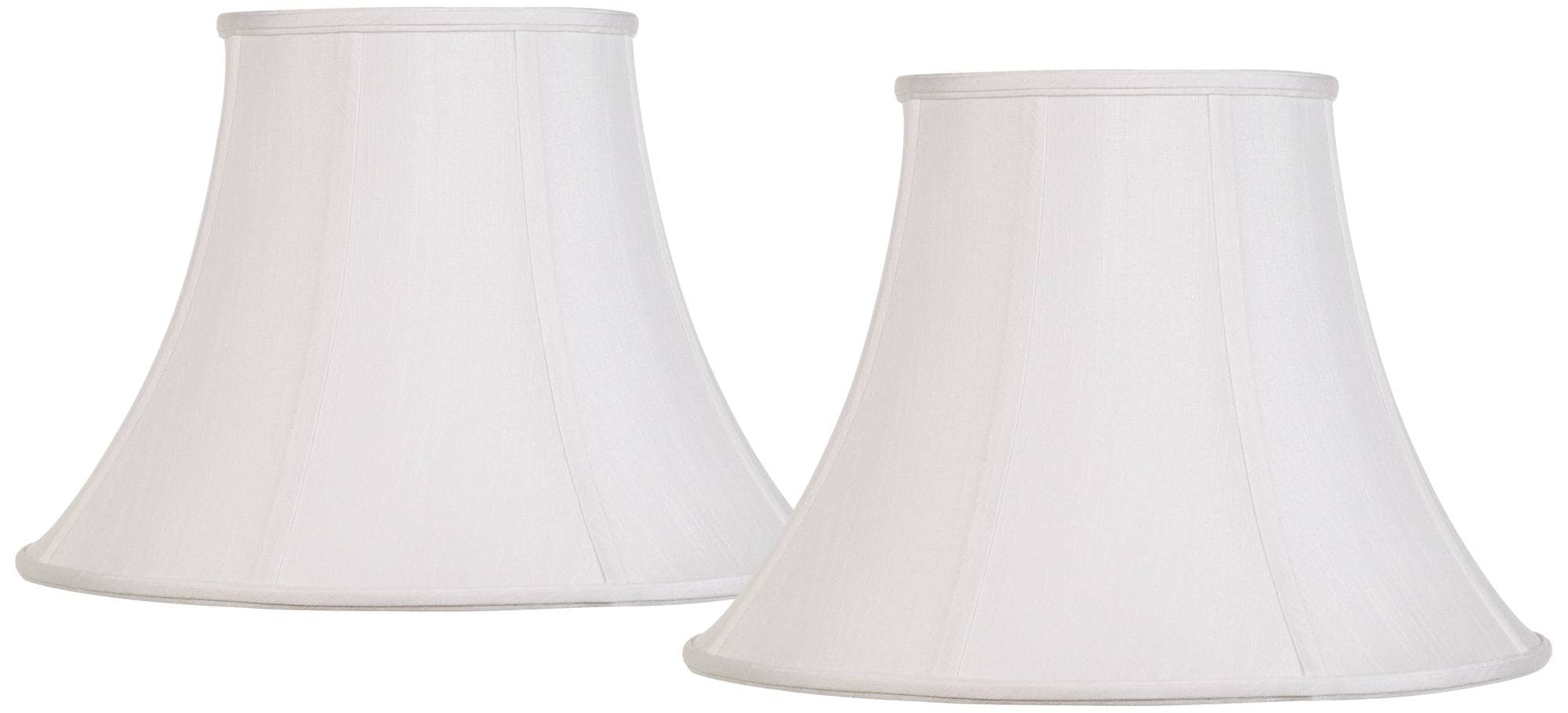 Imperial ShadeSet of 2 Round Bell Lamp Shades White Large 9inches Top x 18inches Bottom x 13inches Slant x 12.5inches High Spider with Replacement Harp and Finial Fitting - Imperial Shade