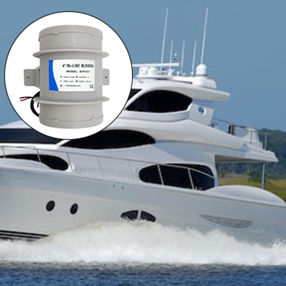 OTDOGUO 4 Inch in-Line Blowers Boat Bilge Blower Cool Fan Marine Cabin Ventilation 12V,RV and Marine Accessories