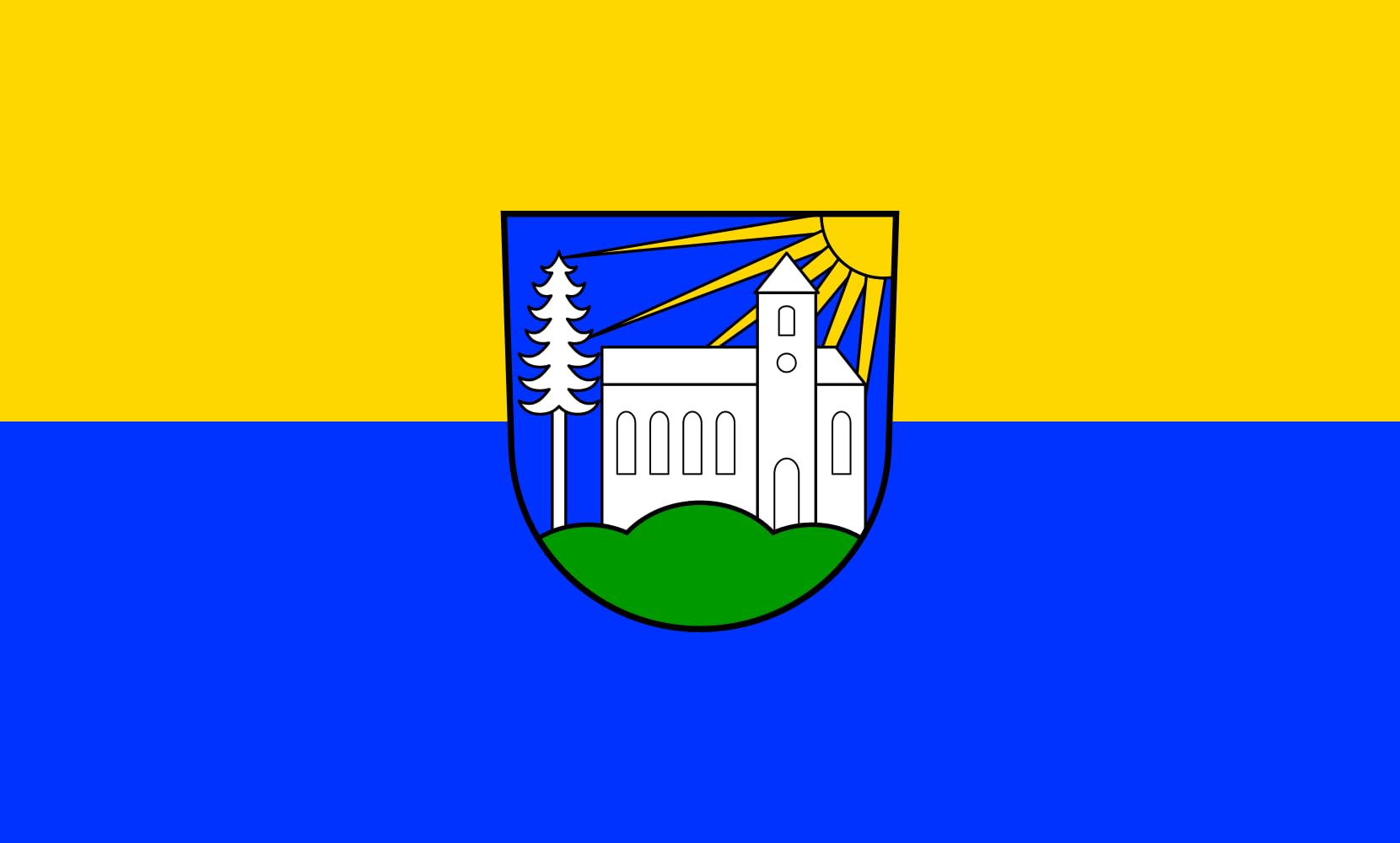 Drapeau paysage Breitnau 90x150cm pavillon horizontal de 1.35m² pour mât