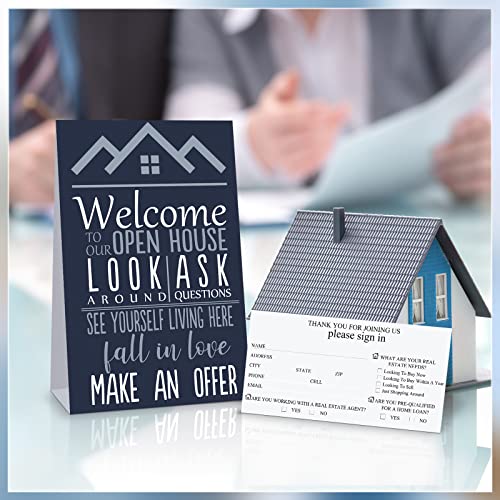 Marspark 100 Pieces Real Estate Agent Open House Sign 5.1 x 2.6 Inch Registry Visitor Sign in Cards Book Guest Registry 5.1 x 7.9 Inch Guest Display Cards for Agent Brokers Supplies - Image 6