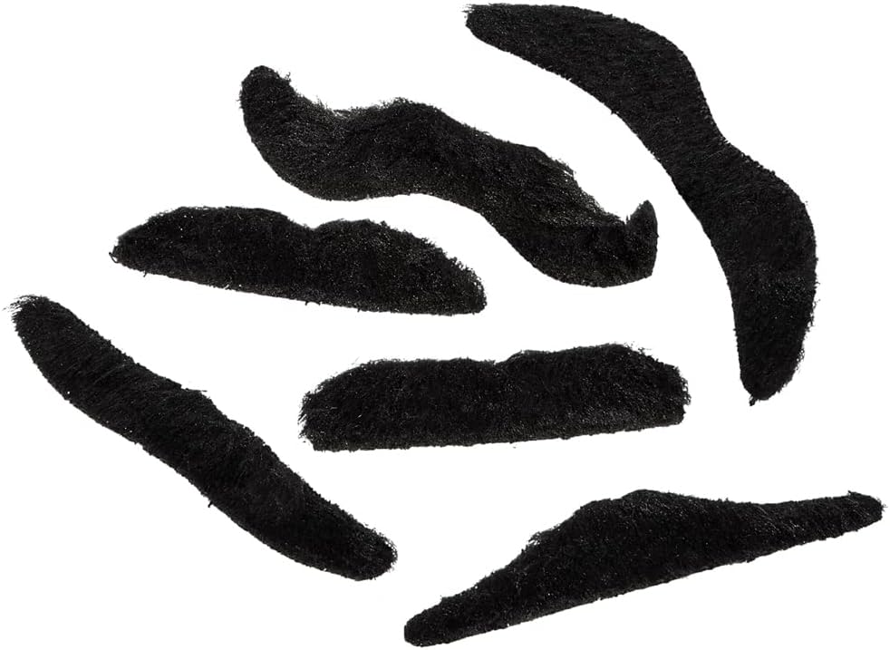 Rhode Island Novelty Black Mustache Party Pack, 12 Pieces