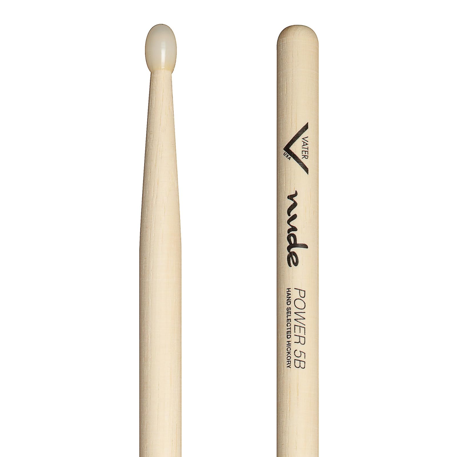 Vater Drumsticks VHNP5BN - Power 5B Nude Series - Oval Nylon Tip