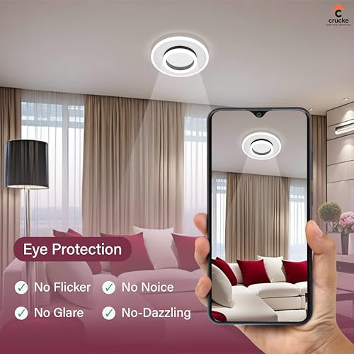 Image of 50W LED Ceiling Surface Light | 3-in-1 Colour Modes (Warm /Cool /Natural) | Bright Decorative Panel Light for Bedroom, Living Room, Kitchen, Hall & Office (Round)