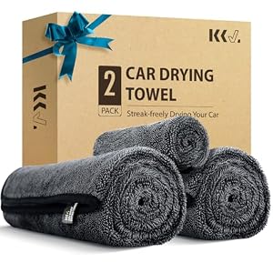 KKV 2-Pack Microfiber Towels (35"x 24") Extra Large Ultra Absorbent Drying Towel for Cars and Trucks, Without Streaks, Scratches, or Water Spots