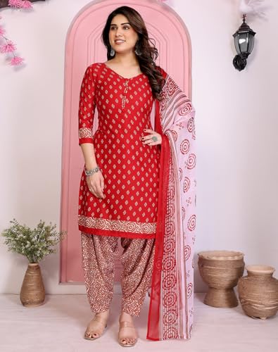 Image of Yashika Unstiched Crepe dress materials | Crepe Salwar Suit for women with dupatta | suit material for women unstitched