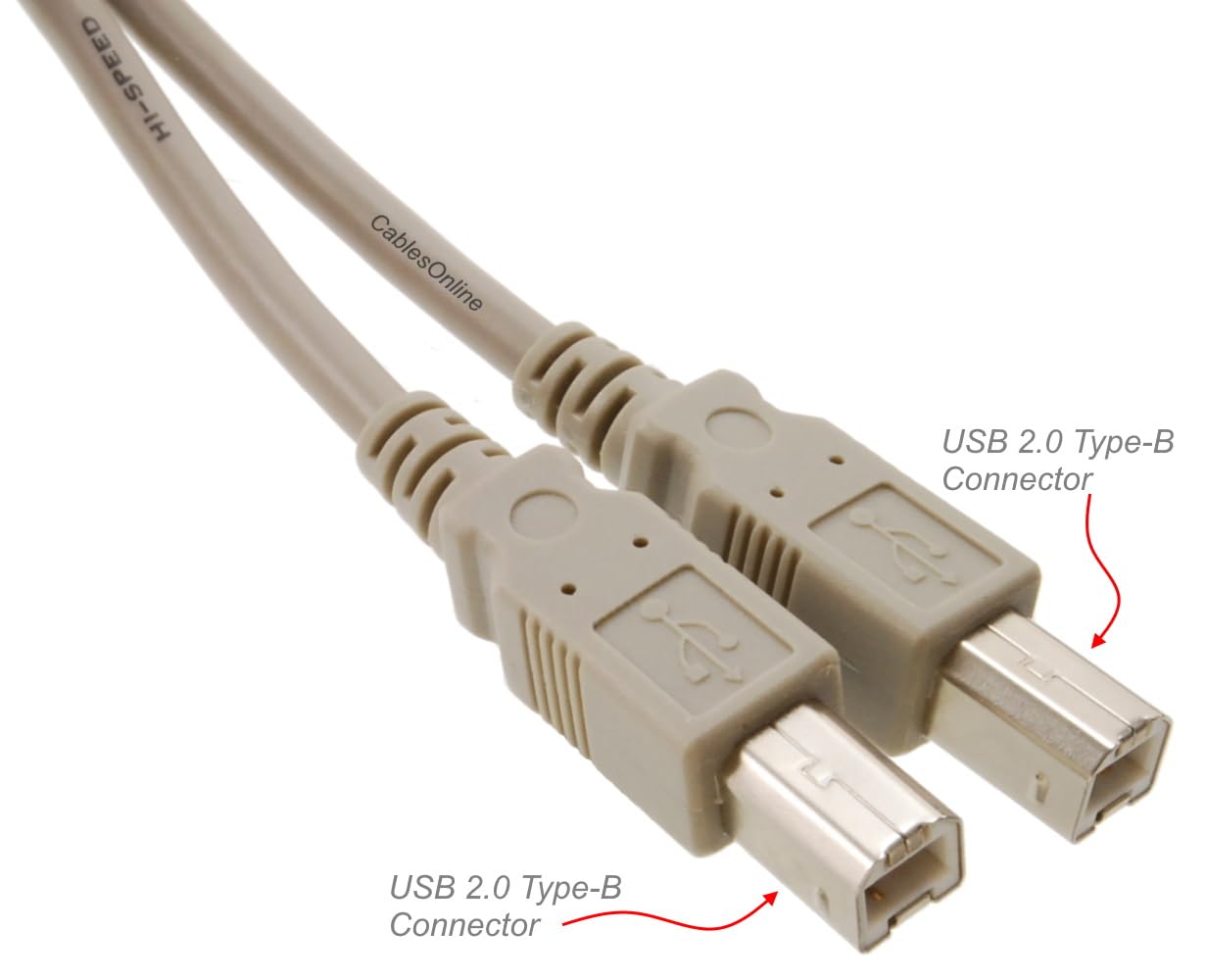 Cablesonline 1,8 m USB 2.0 tipo B Maschio a tipo B Maschio cavo ad alta velocità, usb2-bb06