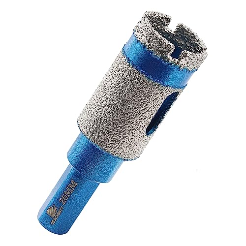 Dry Diamond Core Drill Bit,BRSCHNITT 4/5inch Diamond finger milling bit Triangle Shank for Porcelain Tile Ceramic Stone Granite Marble