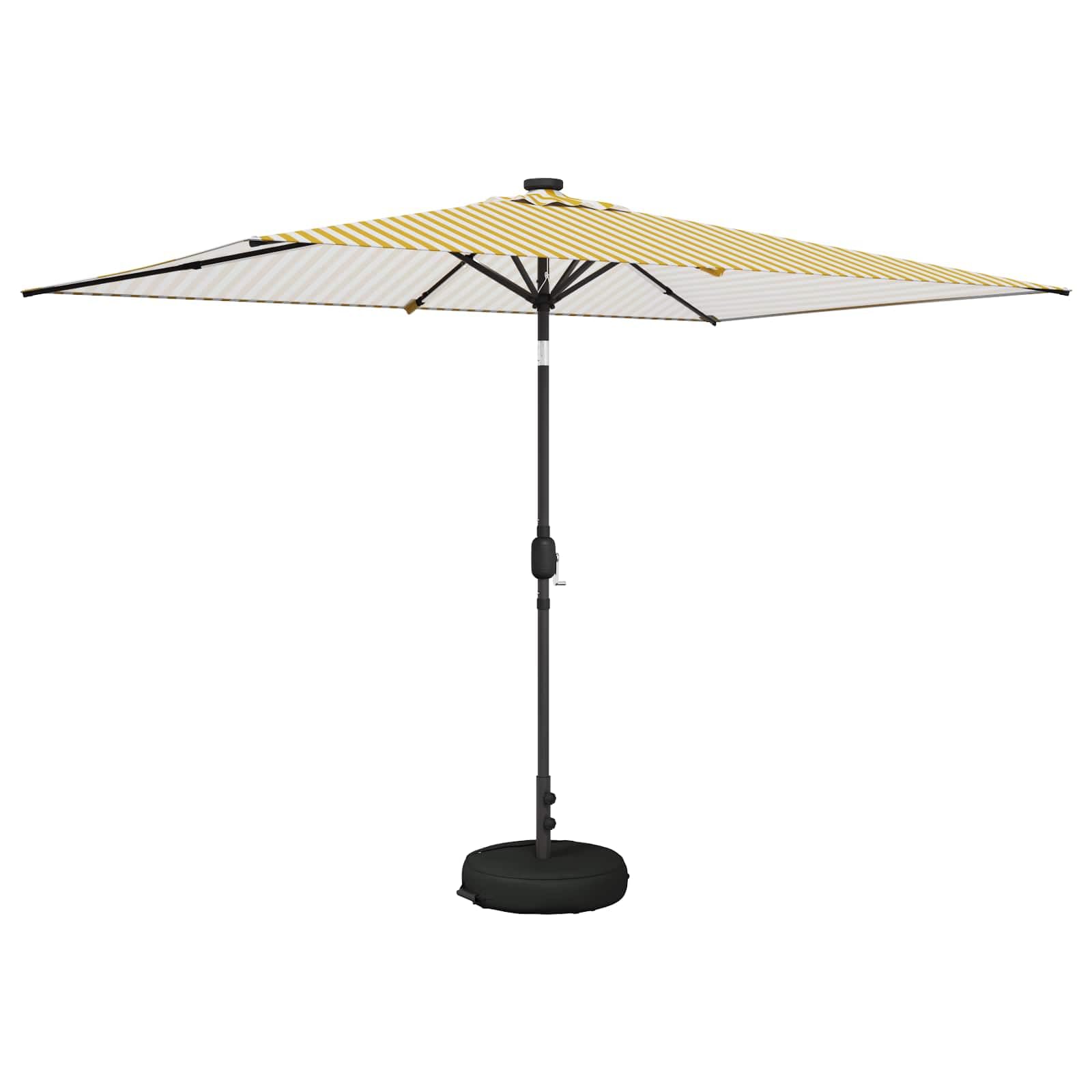 SYDE Parasol ogrodowy ze światłami LED i podstawą 200 x 300 cm poliester