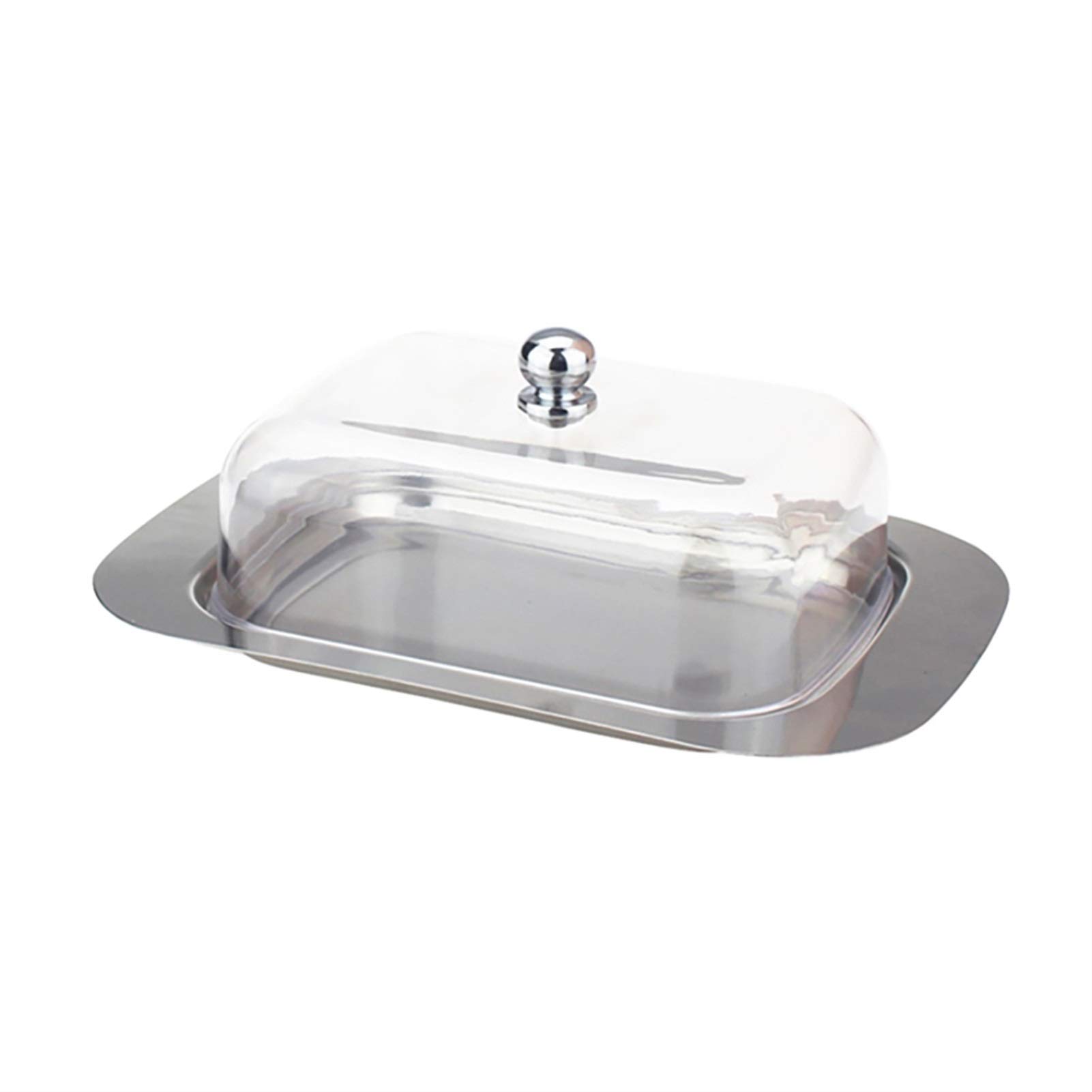 Burriere Scatola di burro in acciaio inox - Piatto di burro classico con coperchio Scatola di burro semplice - Snack Vassoio Casella di formaggio Casella di manutenzione di fresco Casella Cucina Forni