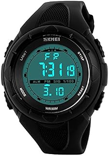 TONSHEN Waterproof Outdoor Sports Digital Watches for Women Student and Children, LED Electronic 50M Water Resistant Plastic Backlight Stopwatch Date Alarm Multifunction Wrist Watches
