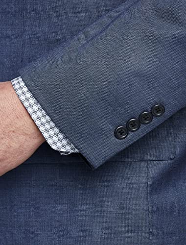 Oak Hill by DXL Big and Tall Premium Jacket-Relaxer Sharkskin Suit Jacket, Navy3