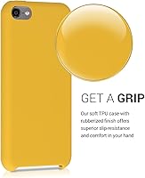 Vista 3 de kwmobile Funda de silicona TPU compatible con Apple iPod Touch 6G / 7G (6ª y 7ª generación), funda protectora suave y flexible, color amarillo miel