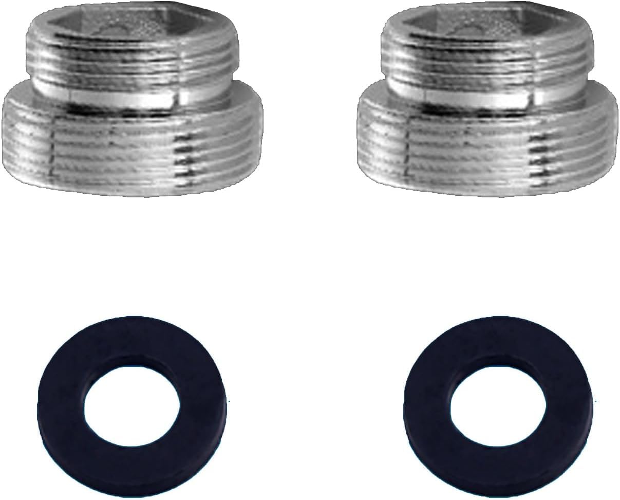 VZU 2 Pieces M18 to M22 Male Thread Water Filter Metal Tap Attachment for Bathroom Sink Kitchen Faucets Water Saving Water Filter Hoses