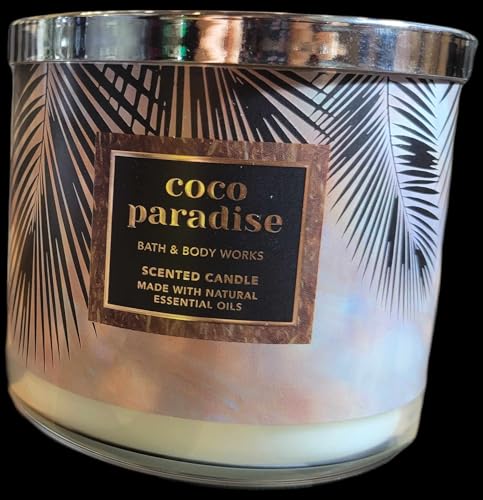 baht body works 3-Wick Scented Candle 14.5 oz Large white barn (14.5, COCO PARADISE)
