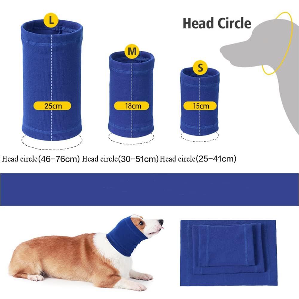 Dog Snood Dog Ear Hoodie Dog Earmuff Dog Ear Wrap Dog Headwear for Dog Neck and Ears Warmer Helps Calm for Dog for Anxiety Relief Reduce Noise Warmer Protection (Grey - Image 2