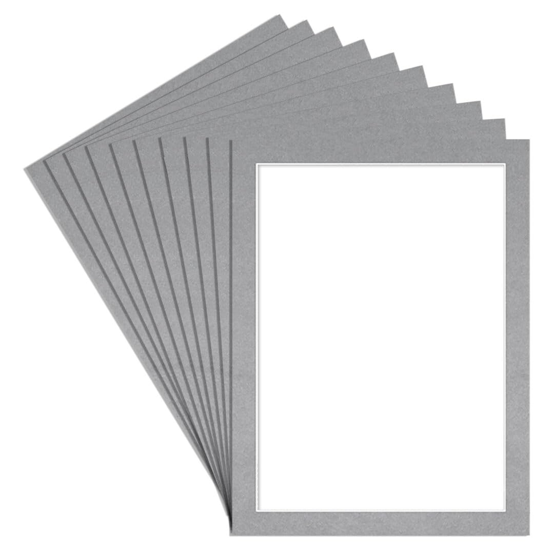 Alison Kingsgate 8X6 Silver Picture Mount for Frames-7X5 Aperture-Pack 10 — image 1