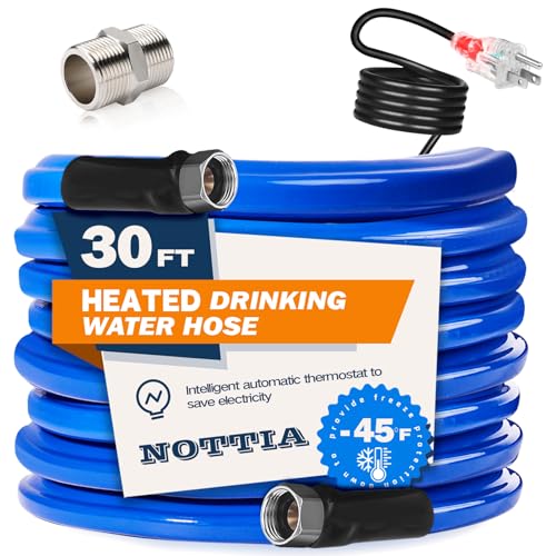 30FT Heated Water Hose for RV, Freeze Protection to...