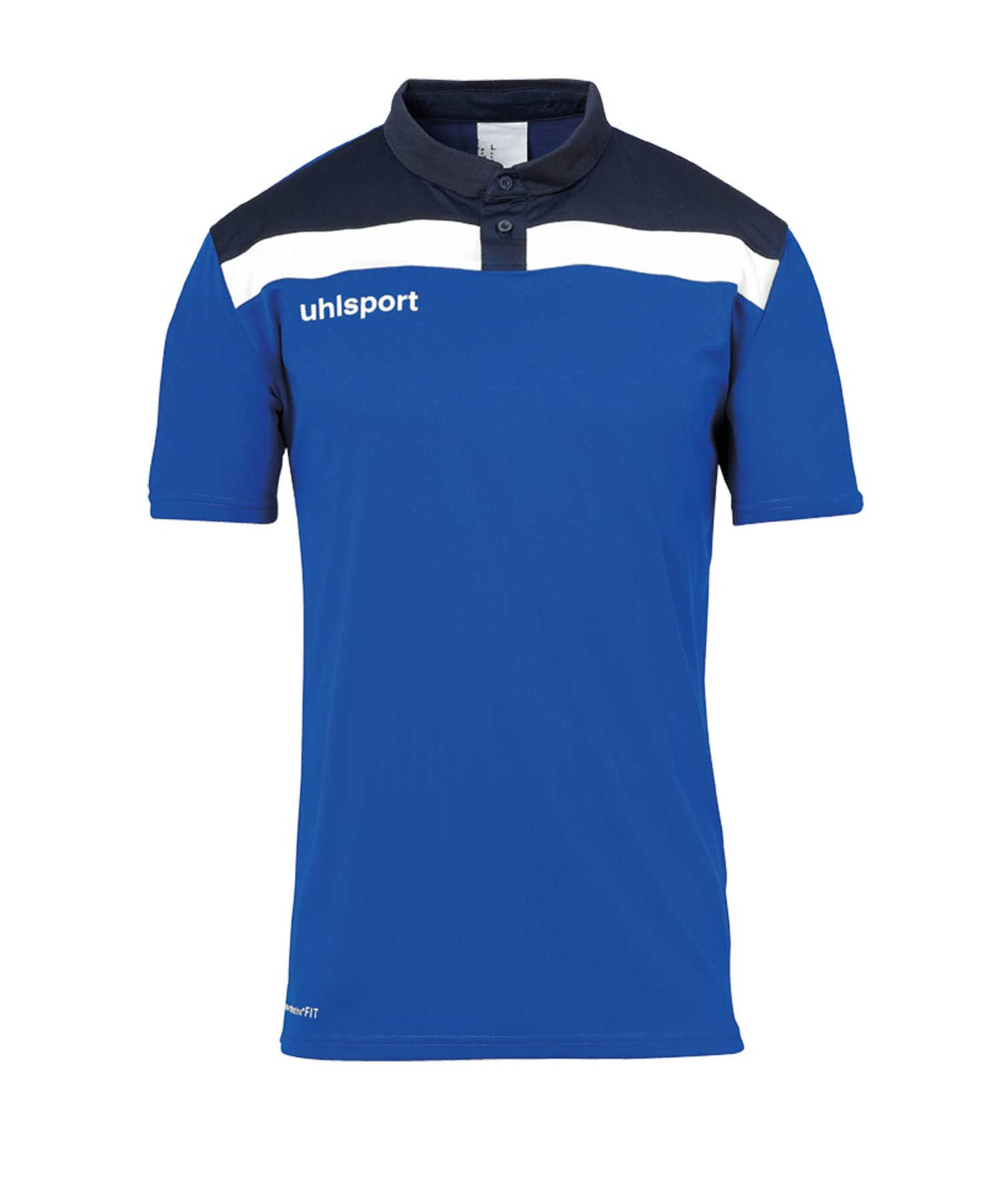 Uhlsport Offense 23 Polo Shirt Men's Polo Shirt - Azure/Navy/White, Small