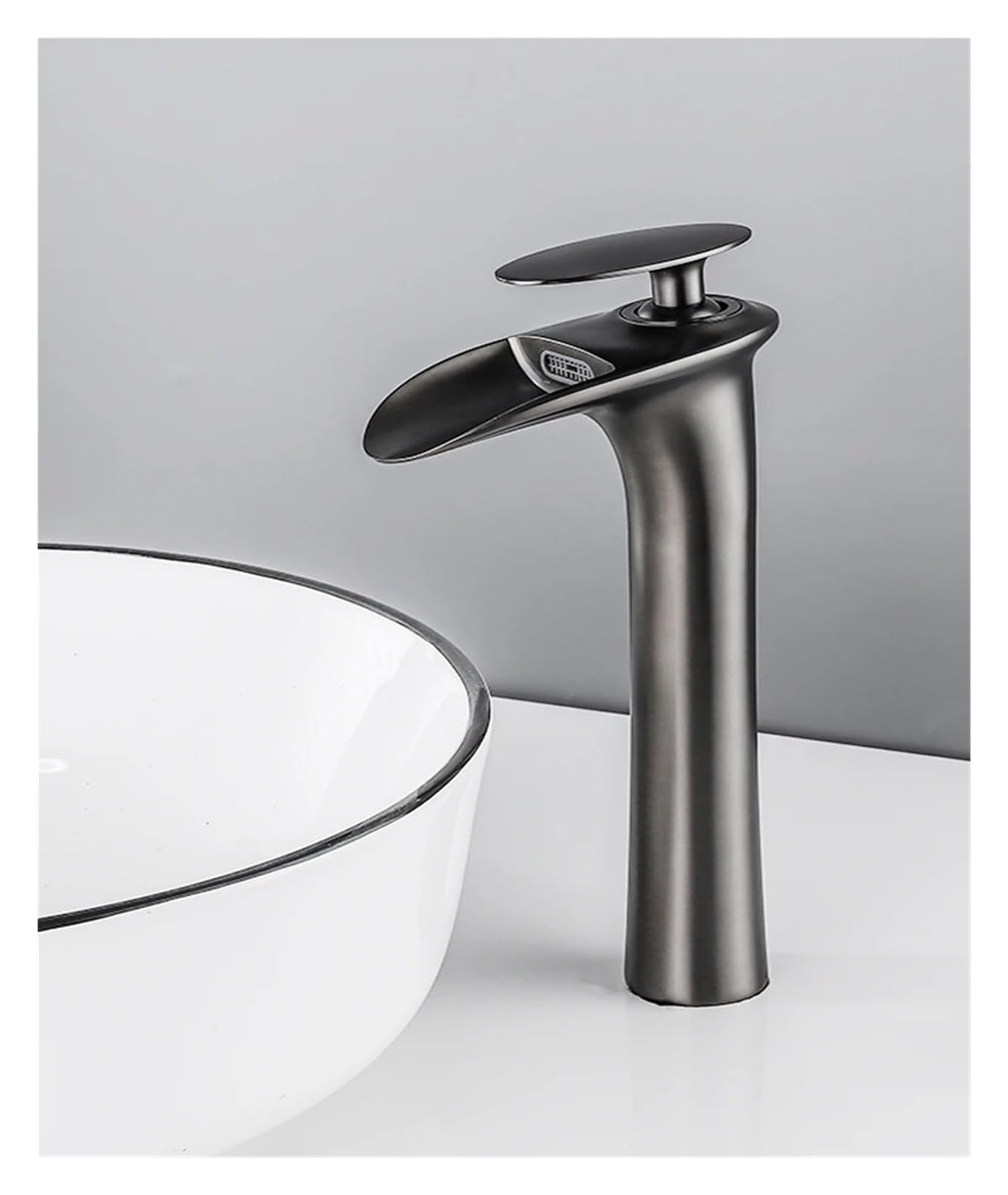 Robinet de lavabo rétro en cuivre noble, mitigeur haut de gamme avec bouchette pour vanité