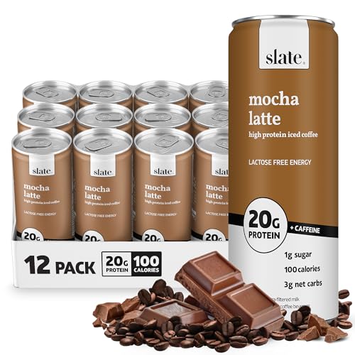 Slate Milk - High Protein Iced Coffee - Mocha Latte - 175mg Caffei...