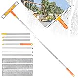 ZNM Fensterwischer Set, 2 in 1 Fensterputzer mit 152cm Teleskopstiel, Fensterabzieher Glasreinigungswerkzeuge für Hohe Fenster im Innen- und Außenbereich, mit 3 Mikrofaser Wischpads