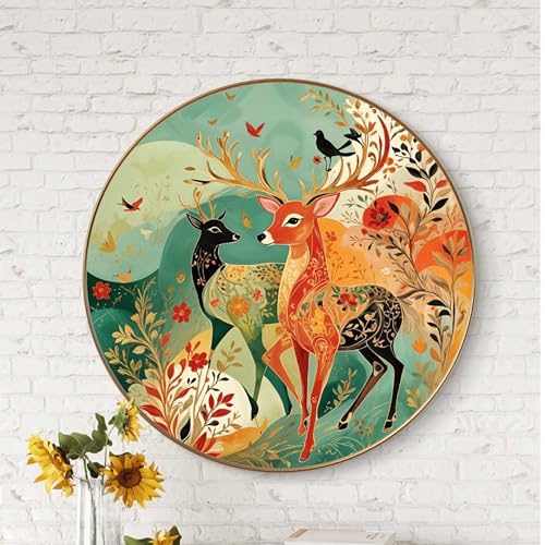 Livinluxe paintings Dancing deer modern art Premium Sparkle lamination Golden Slim Frame 58 cm x 58 cm Large Size, For Home/Office/Hotel painting GR-08 (B0D6343ZKB) Amazon Price History, Amazon Price Tracker