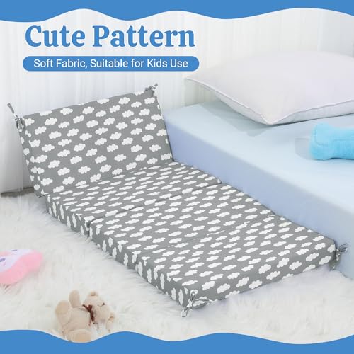 Image of HOMBYS Foam Cushion for Climbing Arch, Thick & Fluffy Rocker Pillow for Toddlers, Arch Climbing Lounger Seat, Nap Mat, Bed Floor Pillow for Kids, Gray