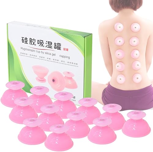 Japard Ventosas suaves para masaje corporal, 12 piezas, mini juego de ventosas, tazas de terapia de masaje de silicona para circulación sanguínea,