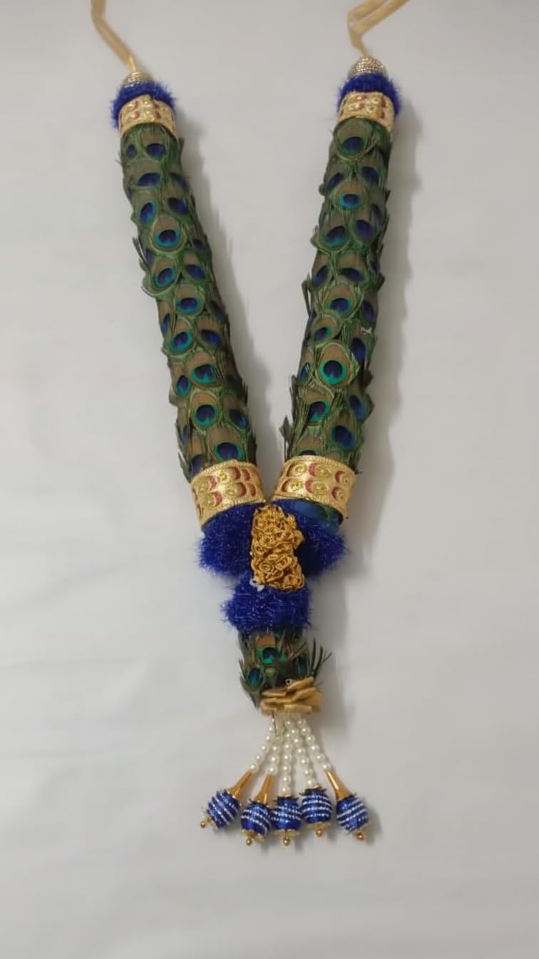 peacock feather garland