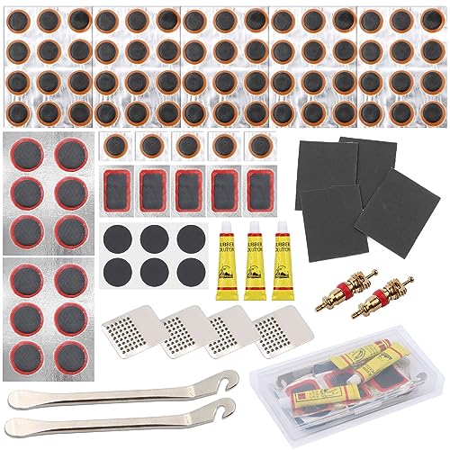 BellaGesundheit Fahrrad Reparaturset 52-tlg. - Selbstklebende Flicken & Reifenheber