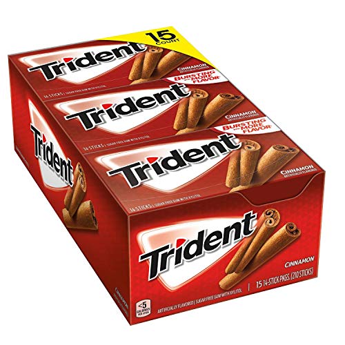 Trident Cinnamon Sugar Free Gum 15/14 Piece Packs (Pack of 2) Total 420 sticks