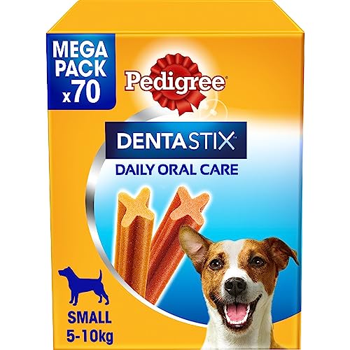 Pedigree Dentastix Snack per Igiene Orale, Cane Piccolo 5-10 kg, Confezione Scorta da 70 Bastoncini in Totale