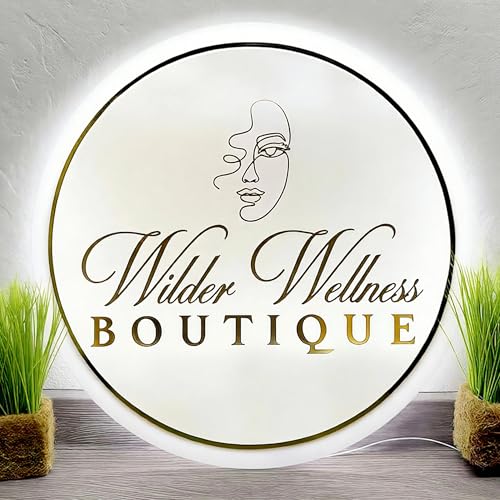 Image of CIONAOR Custom Neon Sign, Personalized LED Backlit Business and Wedding Logo Signage, Illuminated Metal Name Sign for Salon Beauty Nail Studio, UV Printed Customizable Images, Professional Wall Decor Lighting