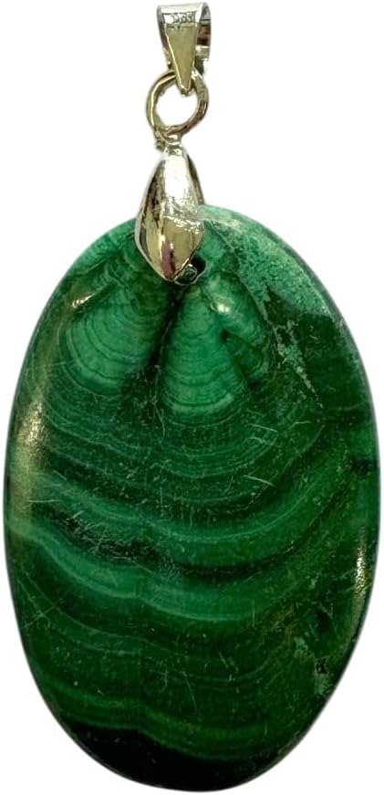 crystalmiracle Malachite Gemstone Pendant Necklace for Men Women Gift Crystal Accessory Fashion Jewelry Handcrafted