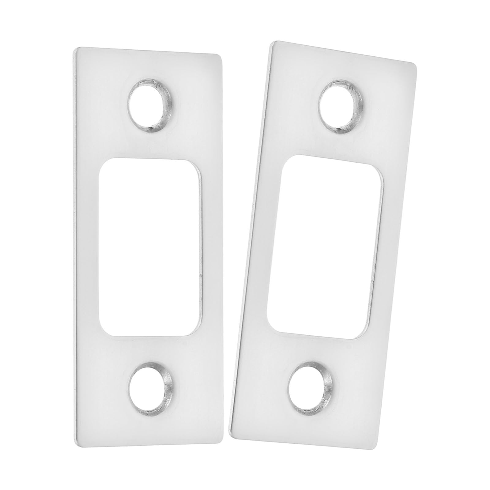Gentryroo Silver Stainless Steel Door Latch Strike Plate Set With Mount Holes