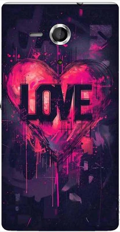 Coque en plastique rigide compatible avec Sony Xperia Sp,Design love