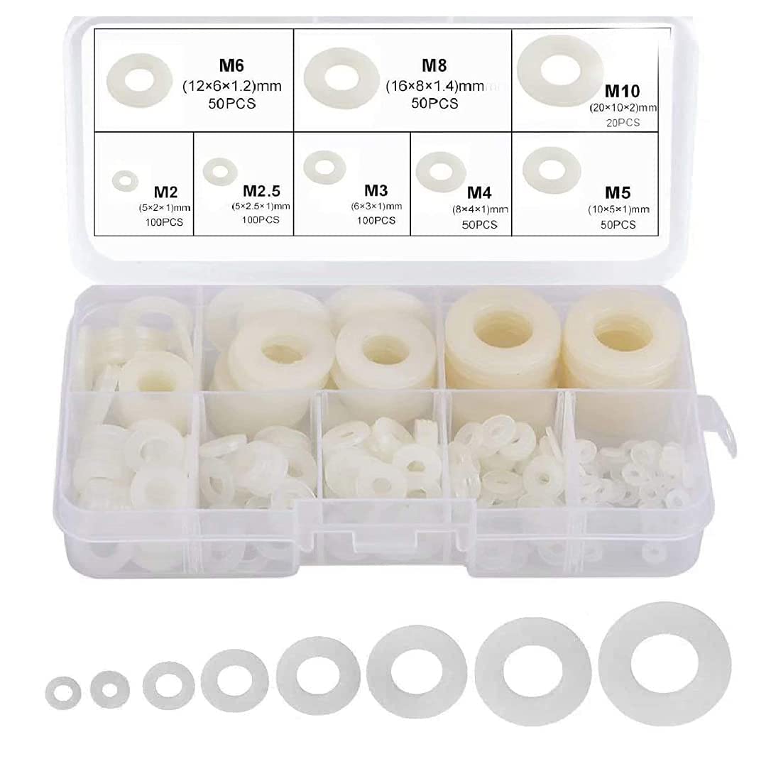 Amazon | Wolfride 520Pcs ナイロンワッシャー 平座金 密封ワッシャー