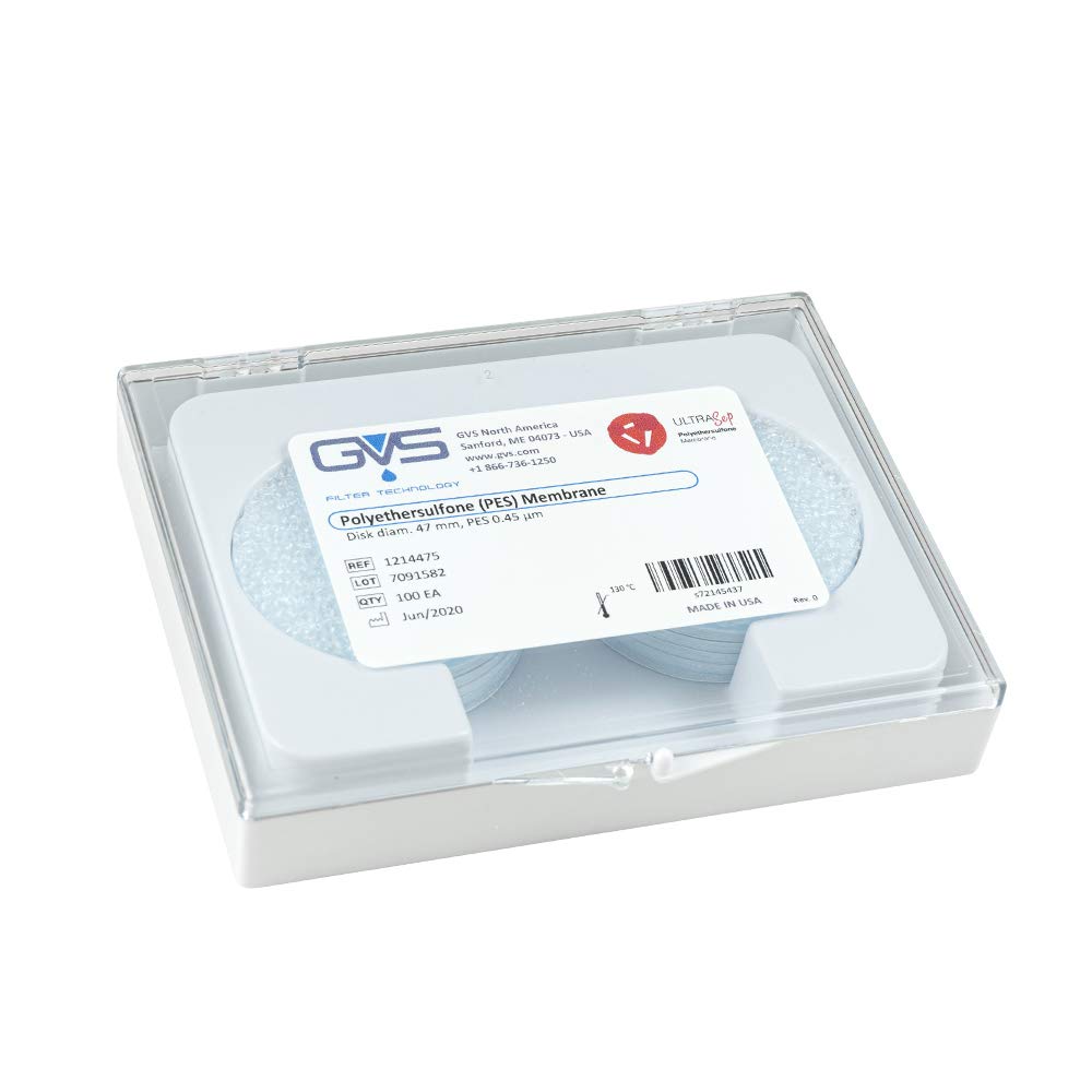 GVS Filtro a disco, PES Membrana, 0.45µm, 47mm, 100/pk