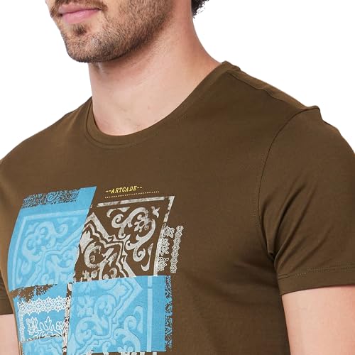 Image of Spykar Men's Slim Fit Round Neck Half Sleeve Solid Casual T-Shirt