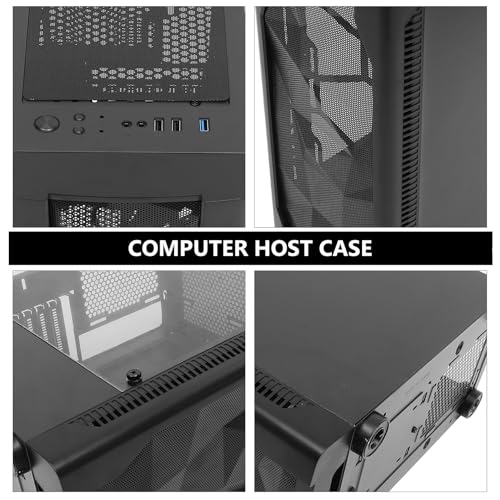 Gabinete de Computadora Gaming ATX con Panel Lateral Completo y Soporte para Refrigeración Líquida, Torre Media Negra para PCs de Hogar y Oficina miniatura 3
