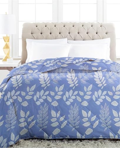 Image of HOMEKART 220 GSM Microfiber 4 Piece Comforter Bedding Set for Double Bed | King Size AC Comforter + Flat Bedsheet (90x100 Inch) & 2 Pillow Covers | Ultra Soft, Lightweight & All-Season (Blue & White)
