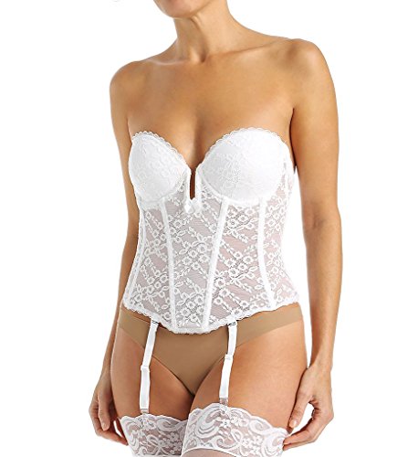 Va Bien Deep Plunge Push-Up Bustier, 36D, White