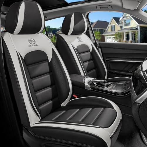 Image of Leather Front Seat Covers for Toyota Camry 2015-2026, Gray-White