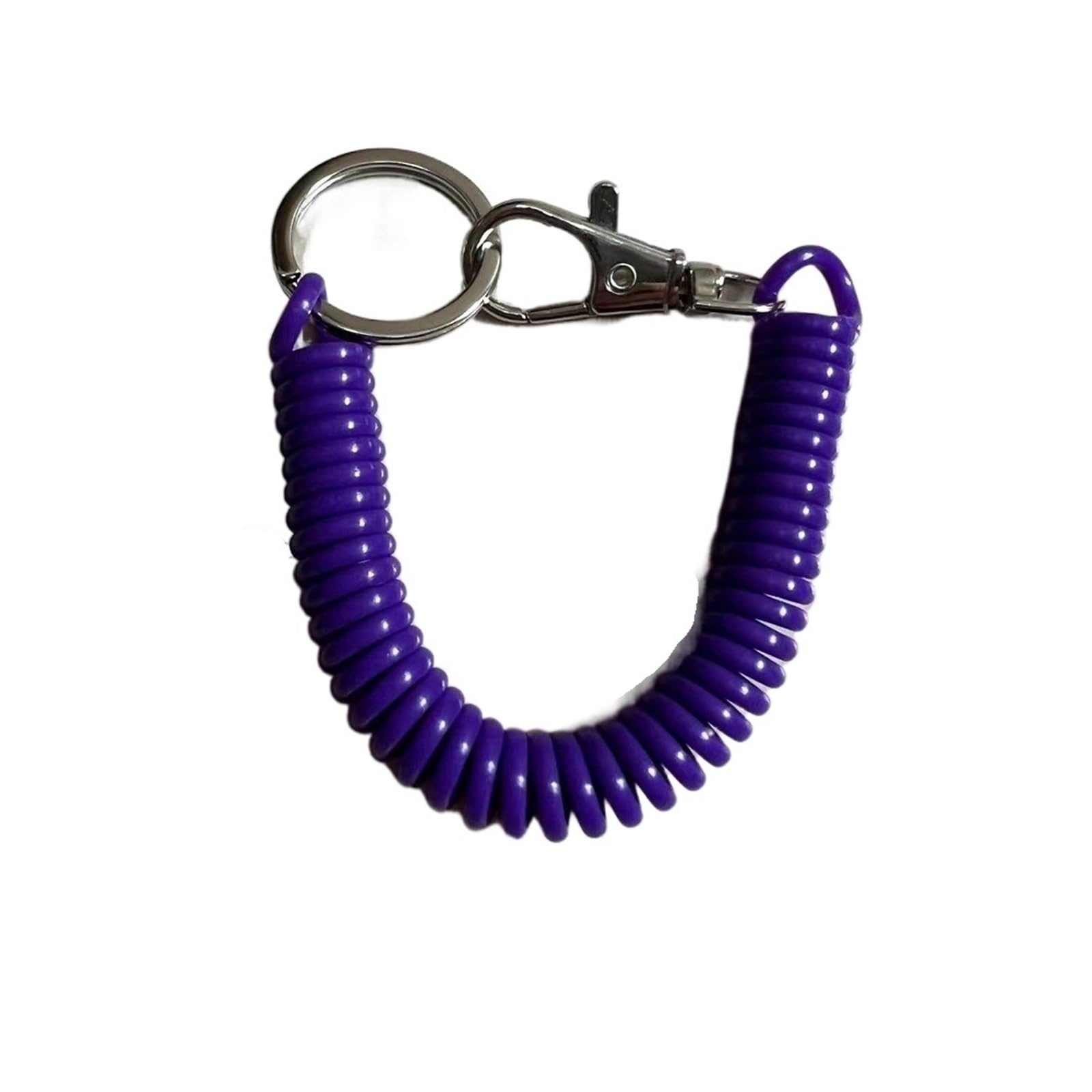 PATIKIL Portachiavi A Molla A Spirale Retrattile – 4 Pezzi Gialli – Con Moschettone E Anello – Antismarrimento Per Chiavi, Badge E Piccoli Attrezzi - 5