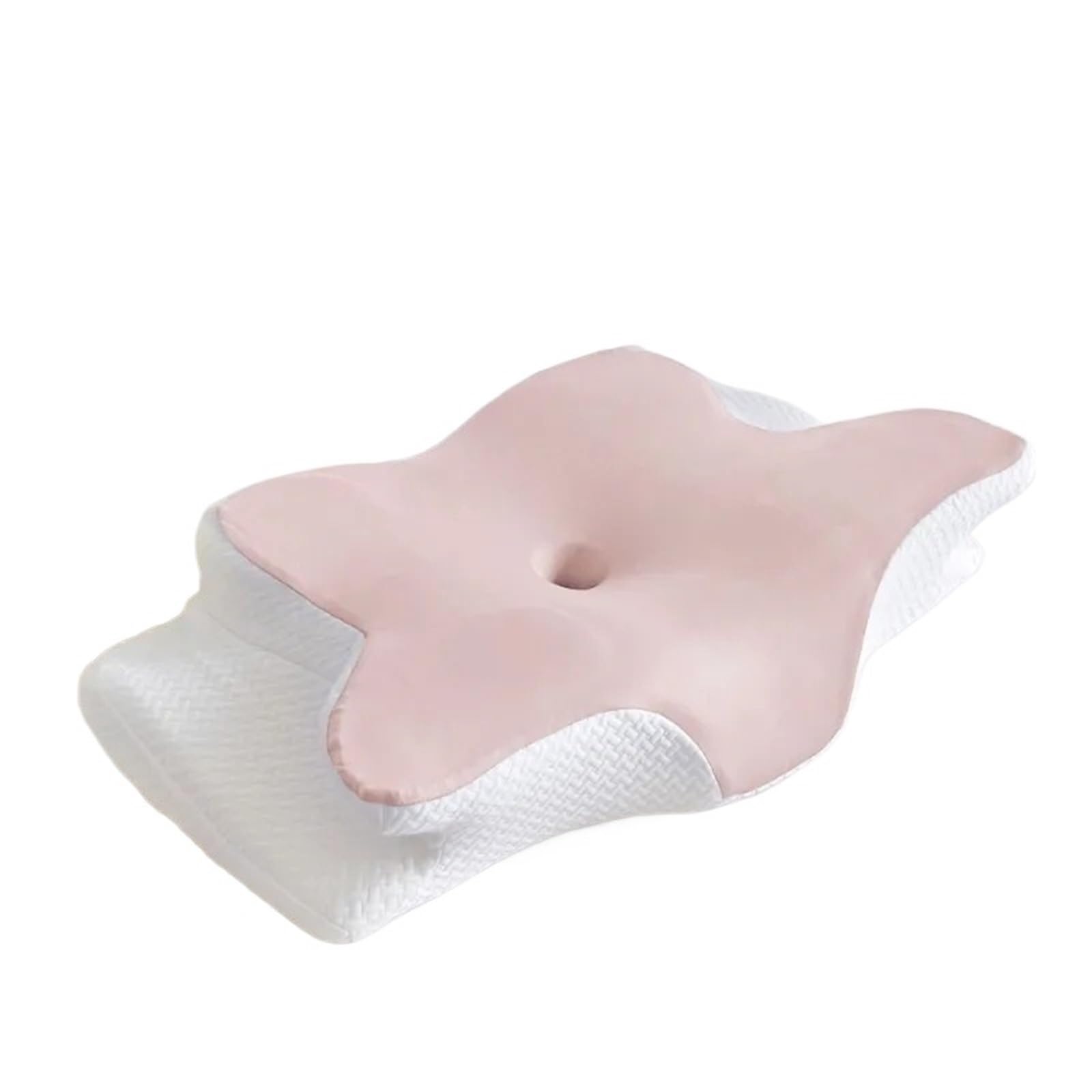 Dvmsief Pink Latex Pillow Special-Shaped Horn Pillow, Butterfly Memory Cotton Slow Rebound Neck Protection Sleep(Pink)