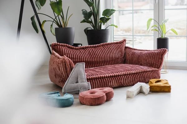 chilly pilley® Kinder Sofa aus weichem Cord – Bequeme Kindercouch mit abnehmbaren, waschbaren Bezügen – Erhältlich in vielen Farben, ideal zum Spielen, Lesen und Entspannen (Olivgrün)