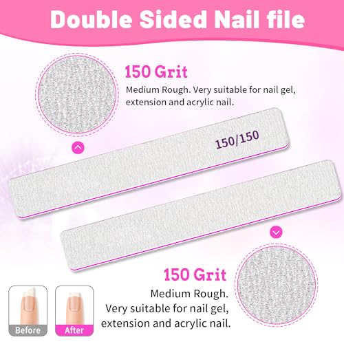 Limas de uñas para extensión de poli gel y estructuras acrílicas BLESWIN 3