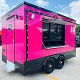 Concession Trailer, Mobile Food Trailer Commercial Cooking Space with Ventilation Layout for Efficient Food...