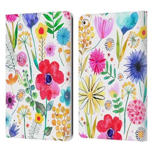 Étui en cuir iPad 9.7 chic Ninola Jardin De Fleurs aux finitions soignées