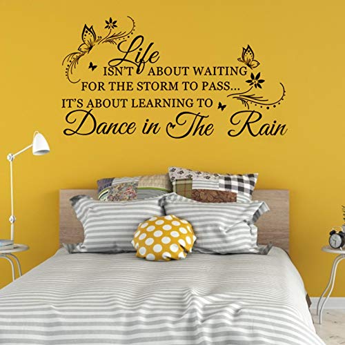 Haofy Life Isn't About Waiting for The Storm to Pass.It's About Learning to Dance in The Rain Wall Sticker Removable Wall Paper Home Bedroom Decor Art Motto Decor Sticker for Room Decoration - Image 2